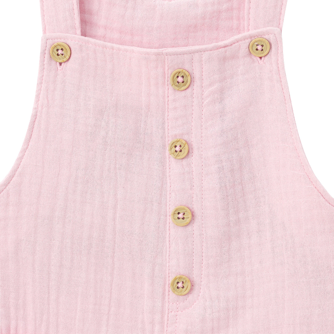 Infant & Toddler Girls Pink Gauze Shortall-Gerber Childrenswear