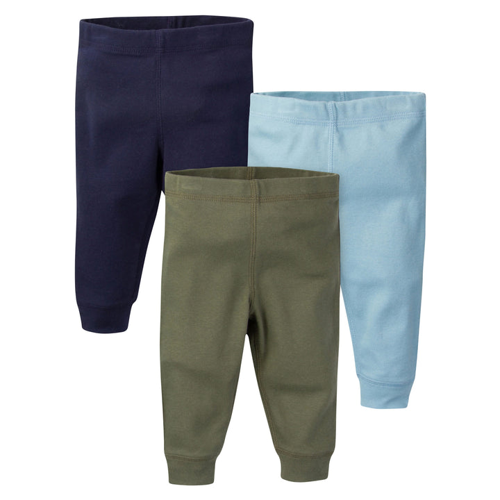 3-Pack Baby Boys Navy, Blue, and Green Pants