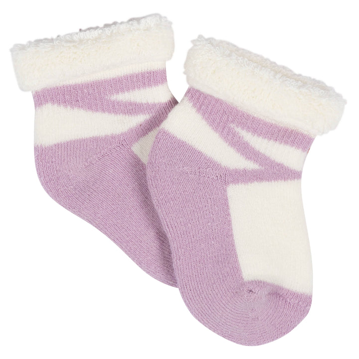 12-Pack Baby Girls Lavender Garden Terry Wiggle Proof® Socks