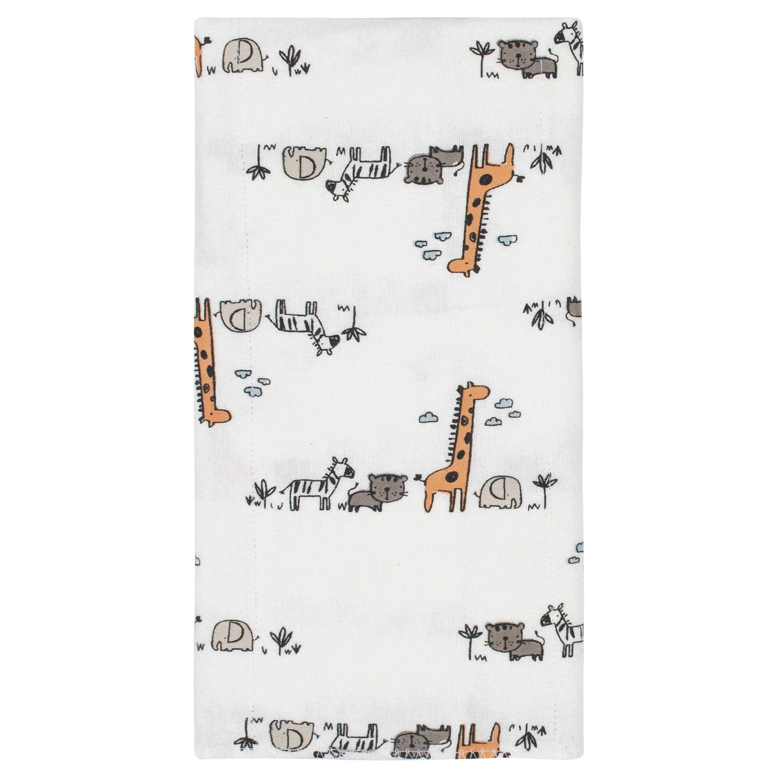 Gerber® 8-Pack Baby Boys Jungle Flannel Burp Cloths-Gerber Childrenswear