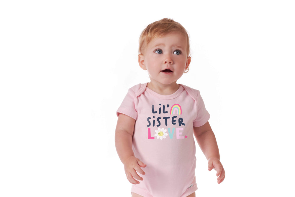 Baby Girl "Lil' Sister Love" Short Sleeve Onesies® Bodysuit-Gerber Childrenswear