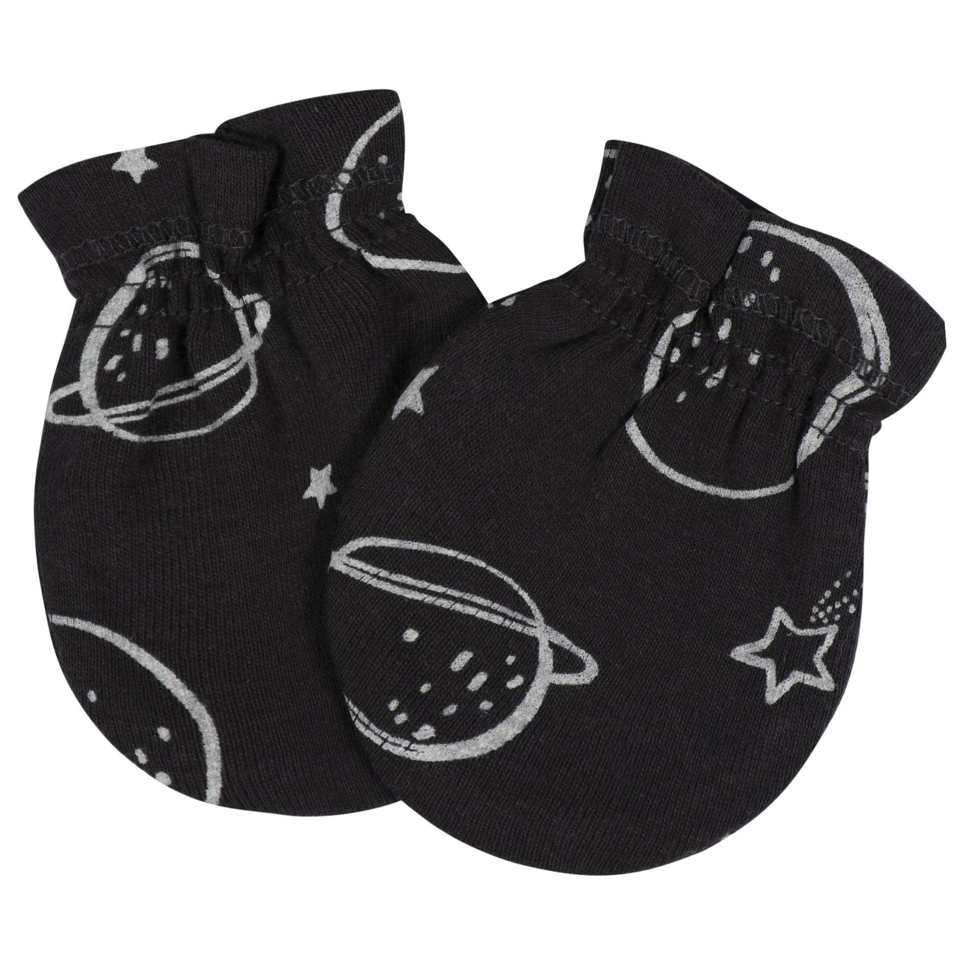 8-Piece Baby Boys Space No Scratch Mittens & Caps Set