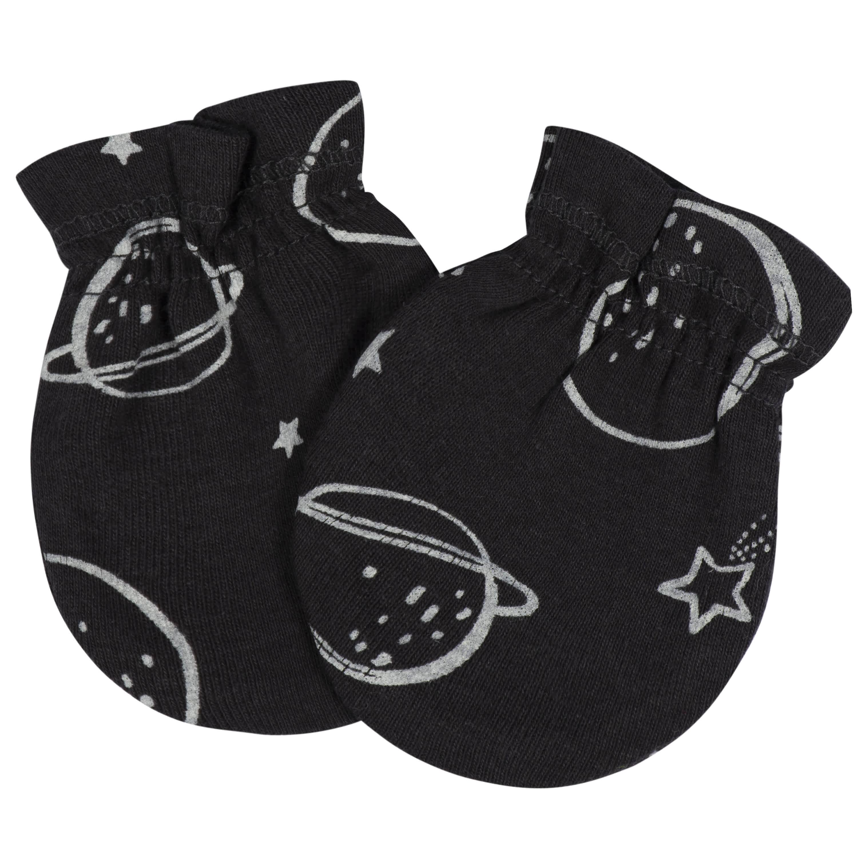 8-Piece Baby Boys Space No Scratch Mittens & Caps Set