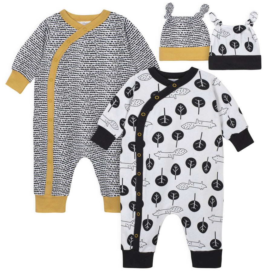 Gerber® 4-Piece Baby Boys Coverall and Cap Gift Set