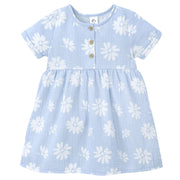 Infant & Toddler Girls Blue Floral Gauze Dress-Gerber Childrenswear