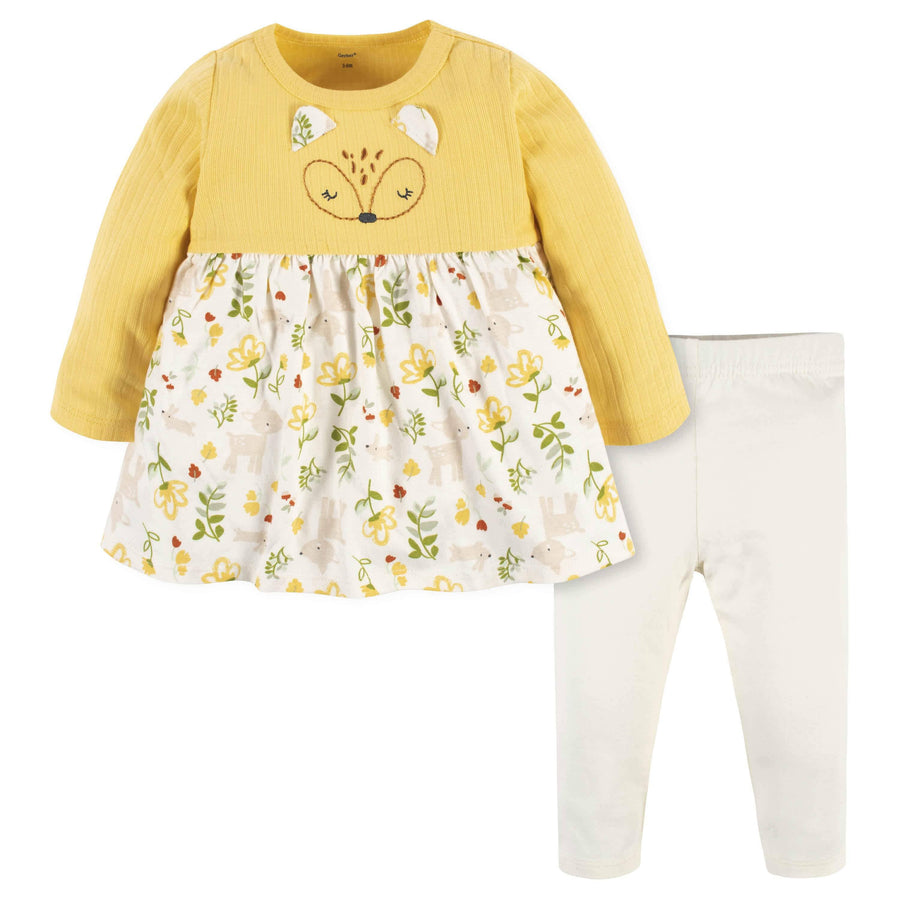 2-Piece Baby & Toddler Girls Floral Meadow Dress & Legging Set-Gerber Childrenswear