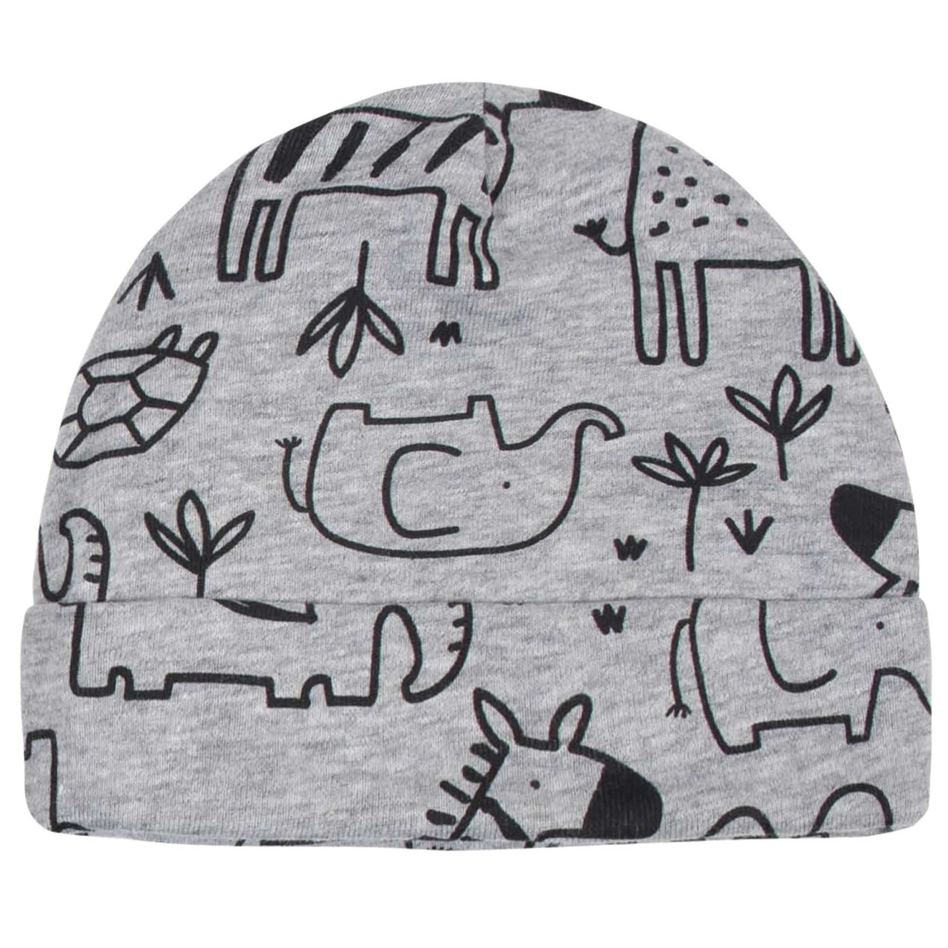 8-Piece Baby Boys Jungle Caps & Mittens Set-Gerber Childrenswear
