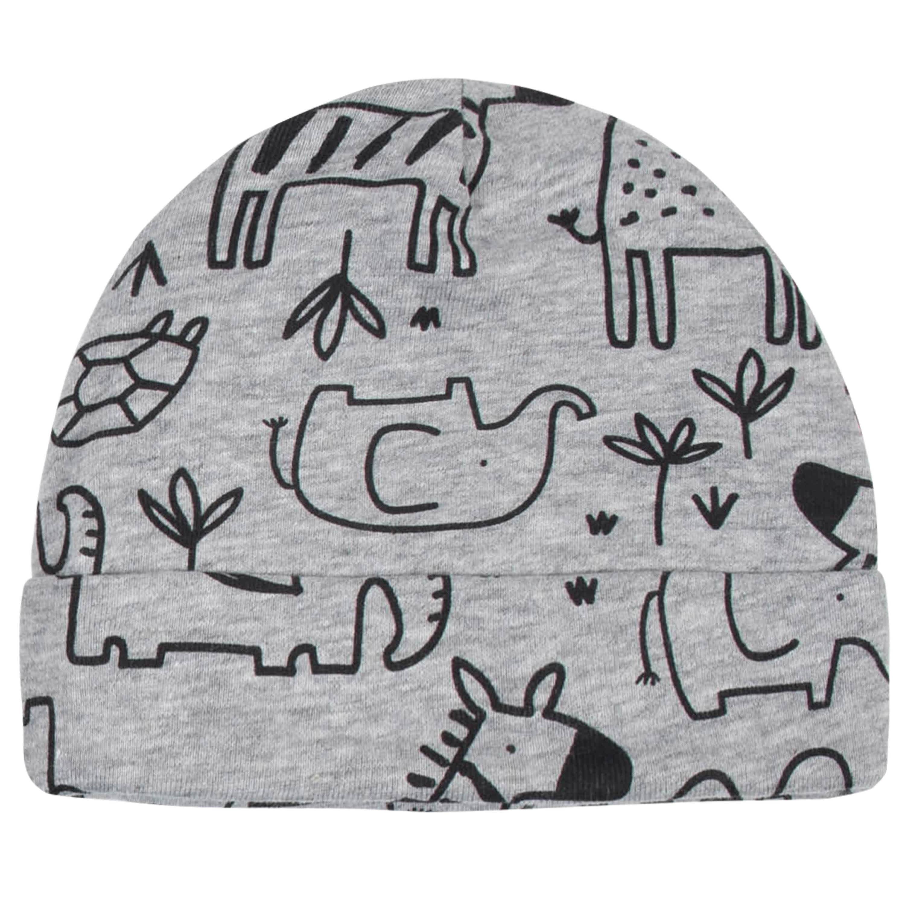 8-Piece Baby Boys Jungle Caps & Mittens Set-Gerber Childrenswear