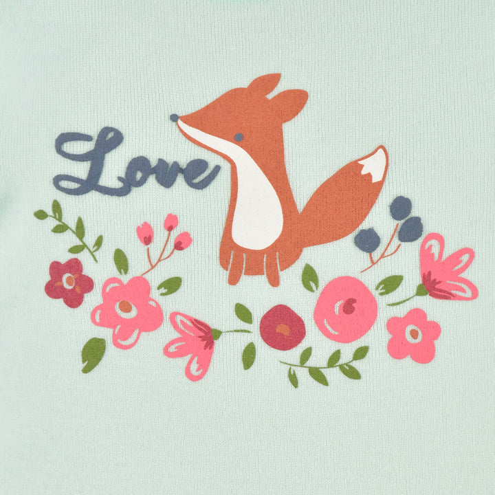 3-Pack Baby Girls Sweet Floral Fox Long Sleeve Onesies® Bodysuits-Gerber Childrenswear