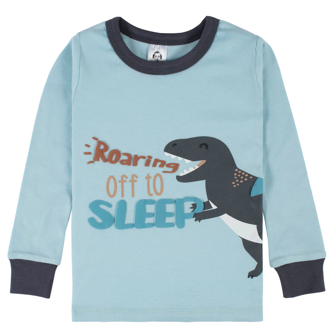 4-Piece Infant & Toddler Boys Dino Blues Snug Fit Cotton Pajamas-Gerber Childrenswear