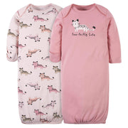 2-Pack Baby Girls Leopard Gowns-Gerber Childrenswear