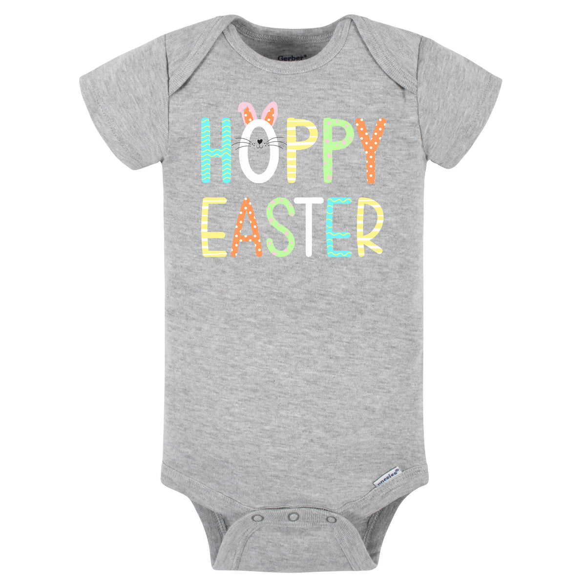 Baby Neutral "Hoppy Easter" Short Sleeve Onesies® Bodysuit-Gerber Childrenswear