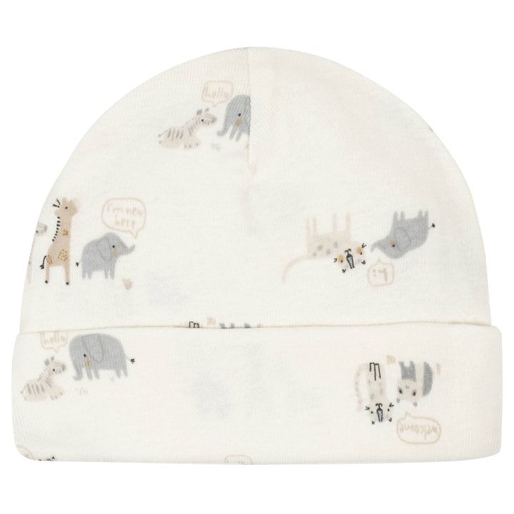 5-Pack Baby Neutral Safari Caps-Gerber Childrenswear