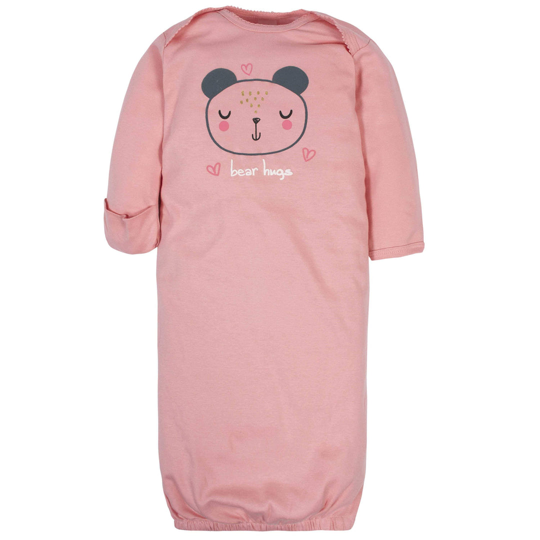 Gerber® 2-Pack Baby Girls Bear Gowns-Gerber Childrenswear