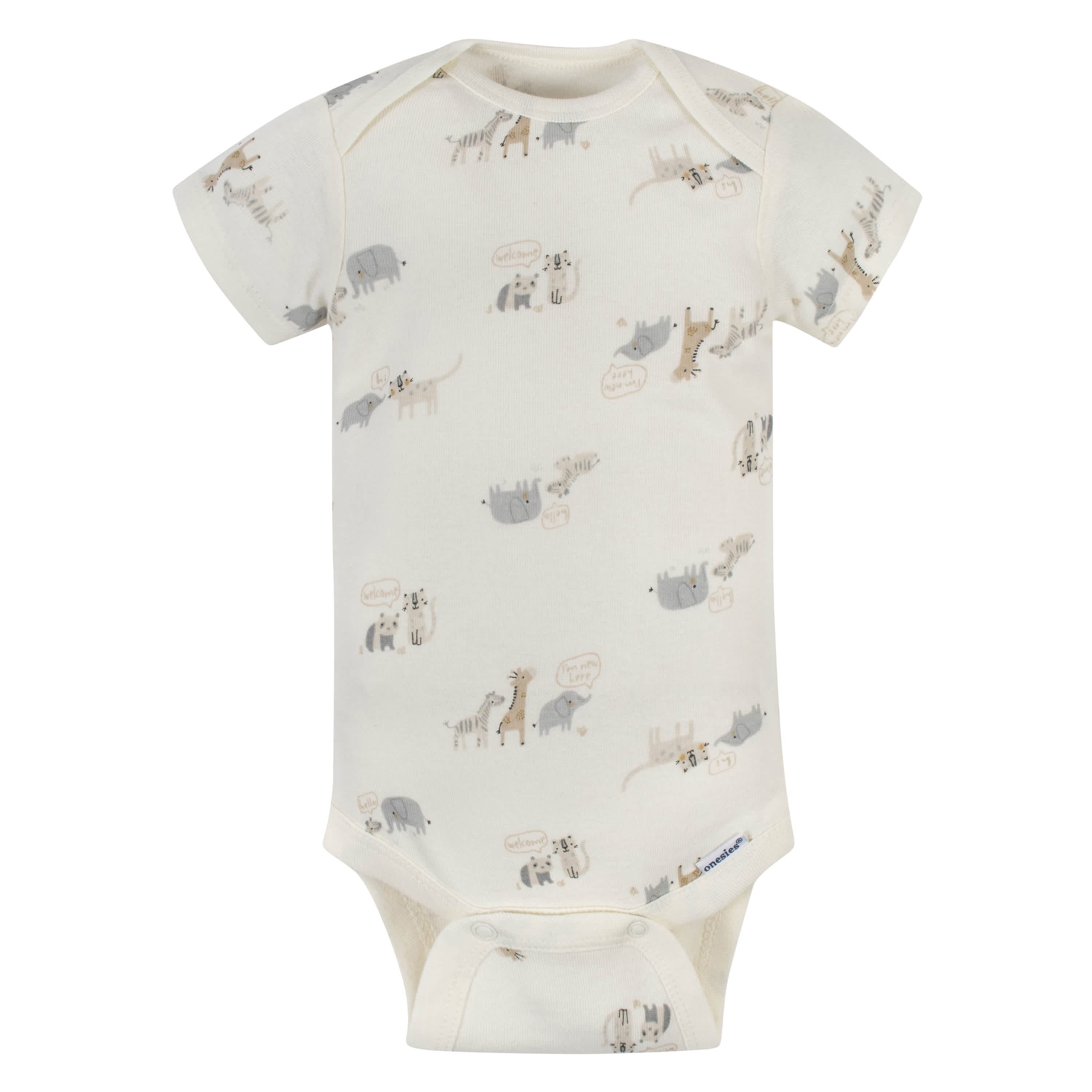 5-Pack Baby Neutral Safari Short Sleeve Onesies® Bodysuits-Gerber Childrenswear
