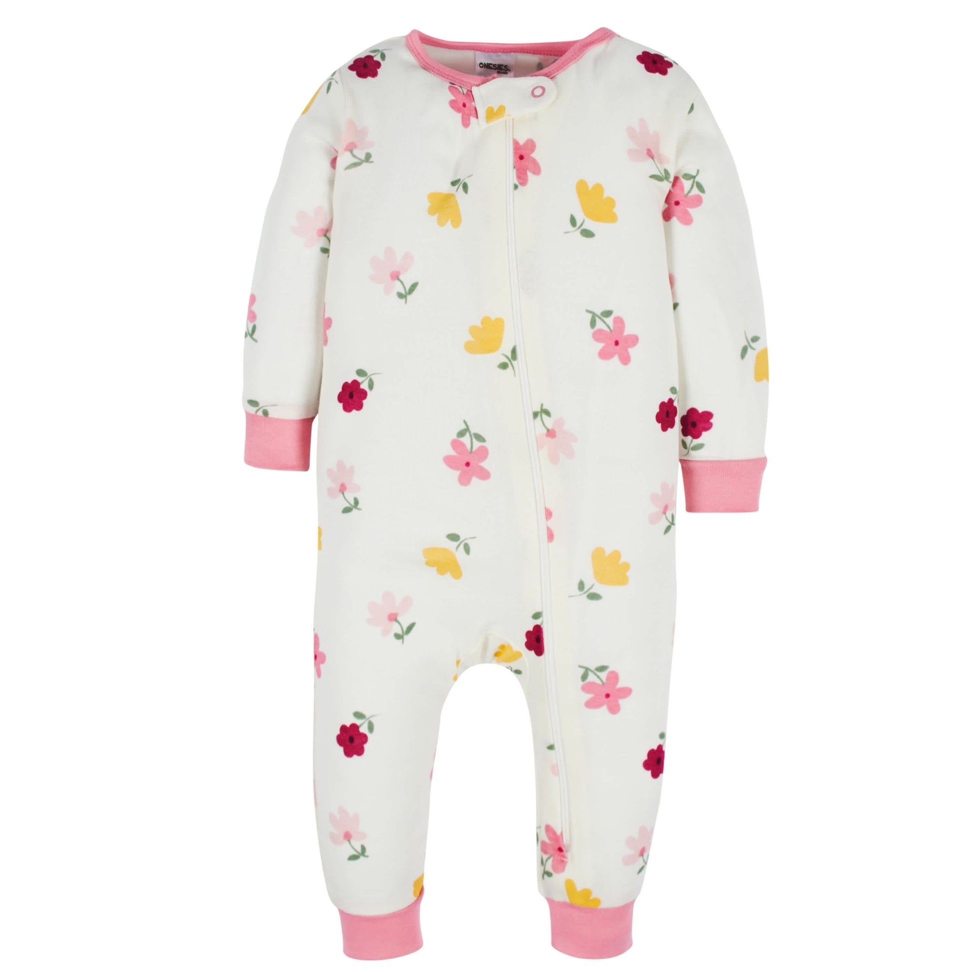 3-Pack Baby & Toddler Girls Floral Fox Snug Fit Footless Pajamas