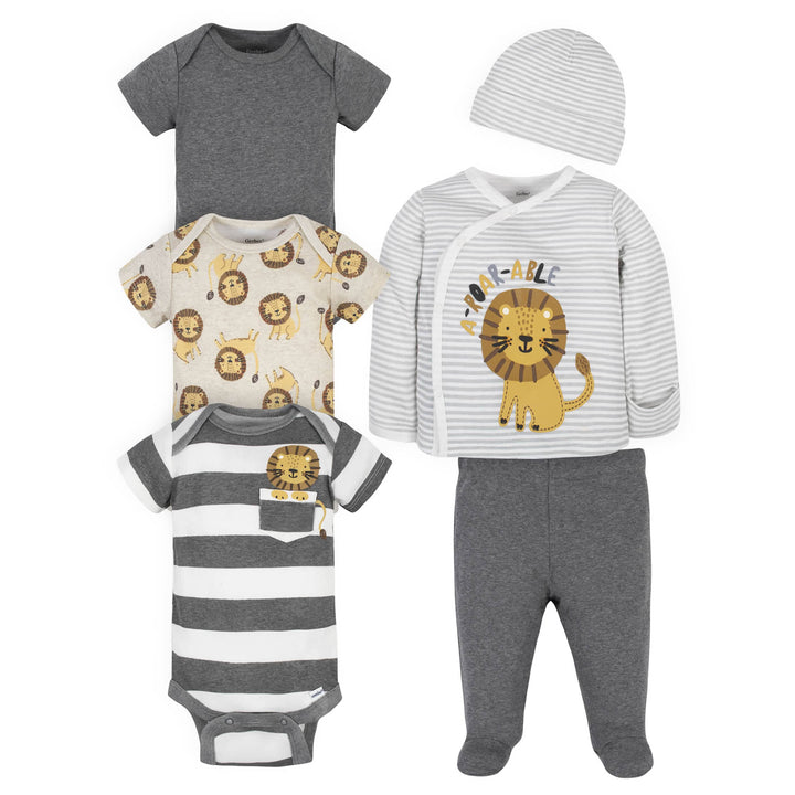 6-Piece Baby Boys Lion Onesies® Bodysuits & Take-Me-Home Set