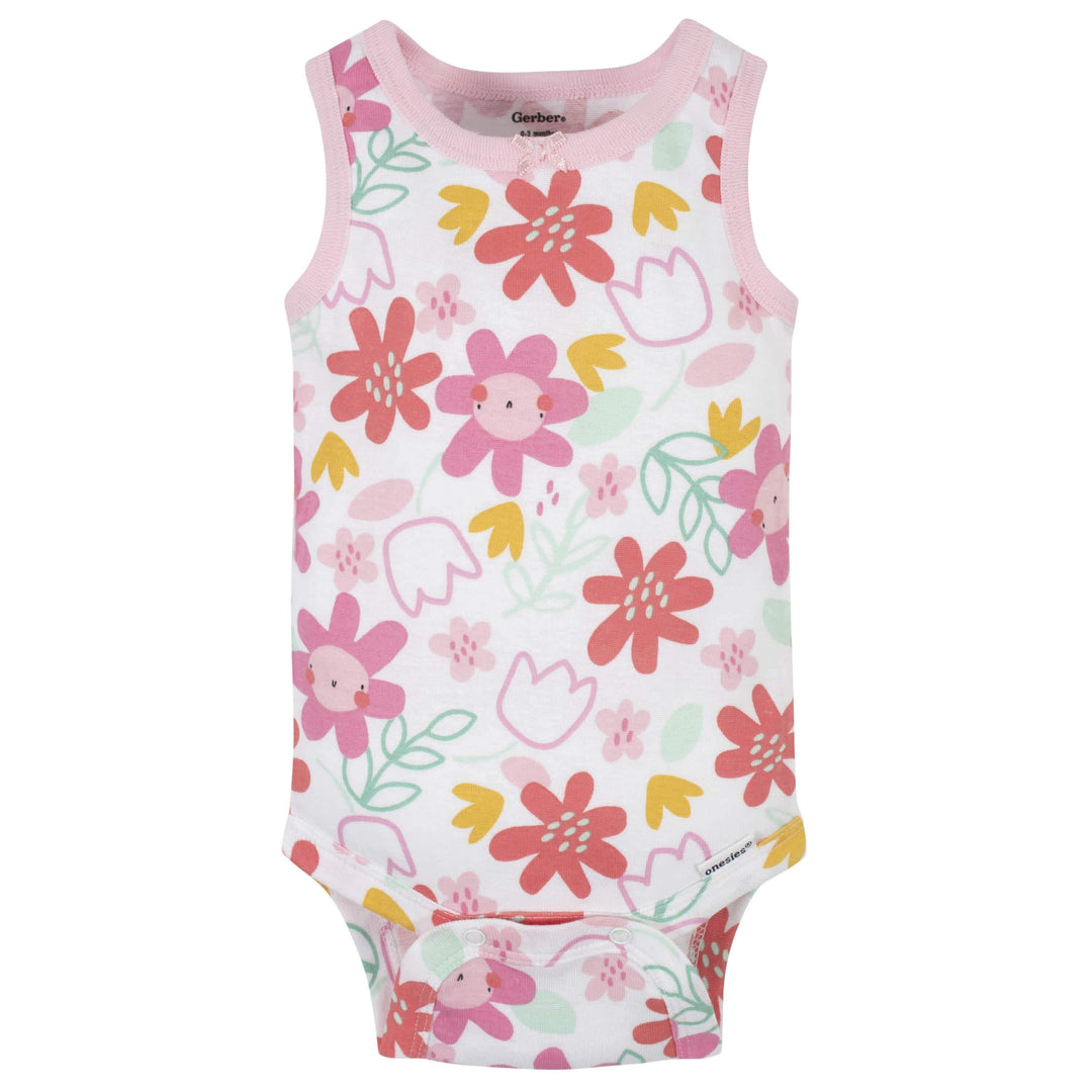 4-Pack Baby Girls Be Kind Tank Onesies® Bodysuits-Gerber Childrenswear