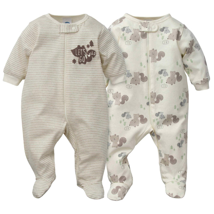 Gerber® 2-Pack Baby Boys Squirrel Organic Sleep N' Plays-Gerber Childrenswear