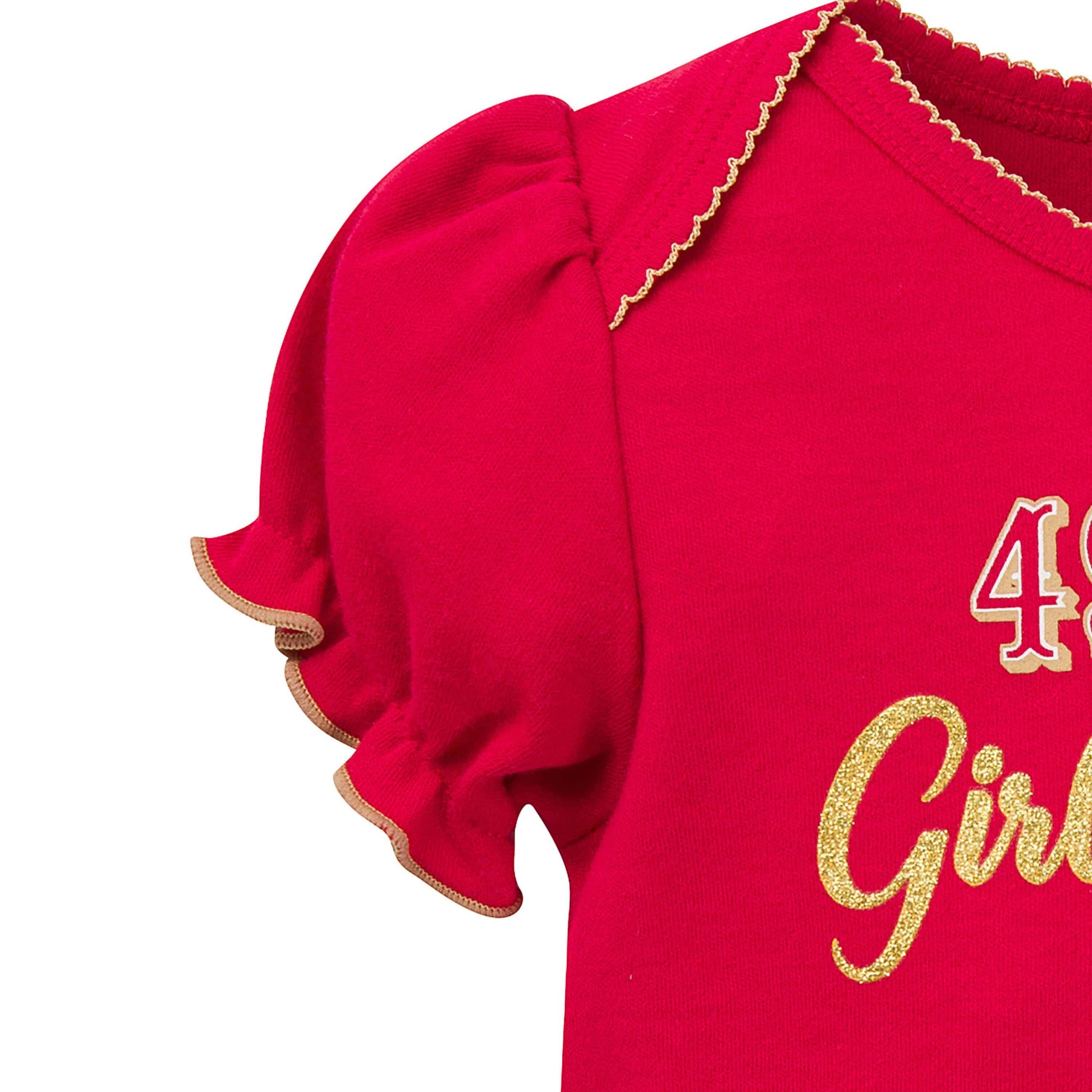 3-Pack Baby Girls 49Ers Short Sleeve Bodysuits-Gerber Childrenswear