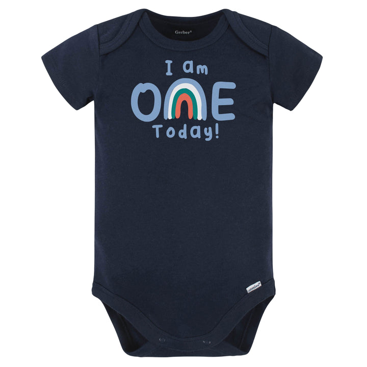 Baby Boy "I Am One Today" Short Sleeve Onesies® Bodysuit-Gerber Childrenswear