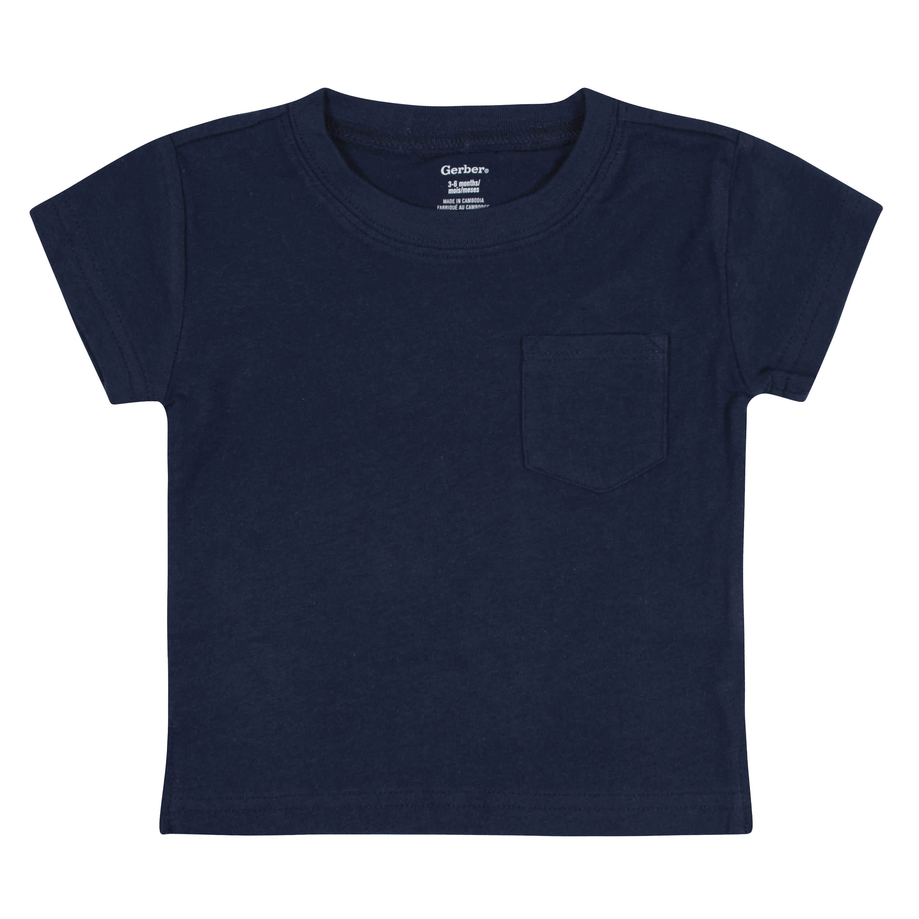 3-Pack Baby & Toddler Boys Royal Blues Short Sleeve Pocket Tees-Gerber Childrenswear