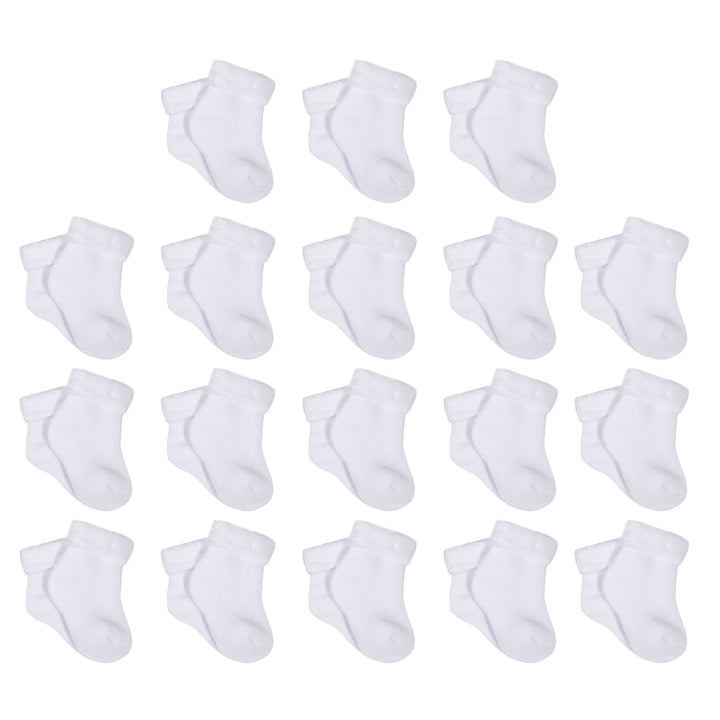 18-Pack Baby Neutral White Wiggle Proof® Socks