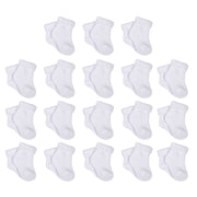 18-Pack Baby Neutral White Wiggle Proof® Socks