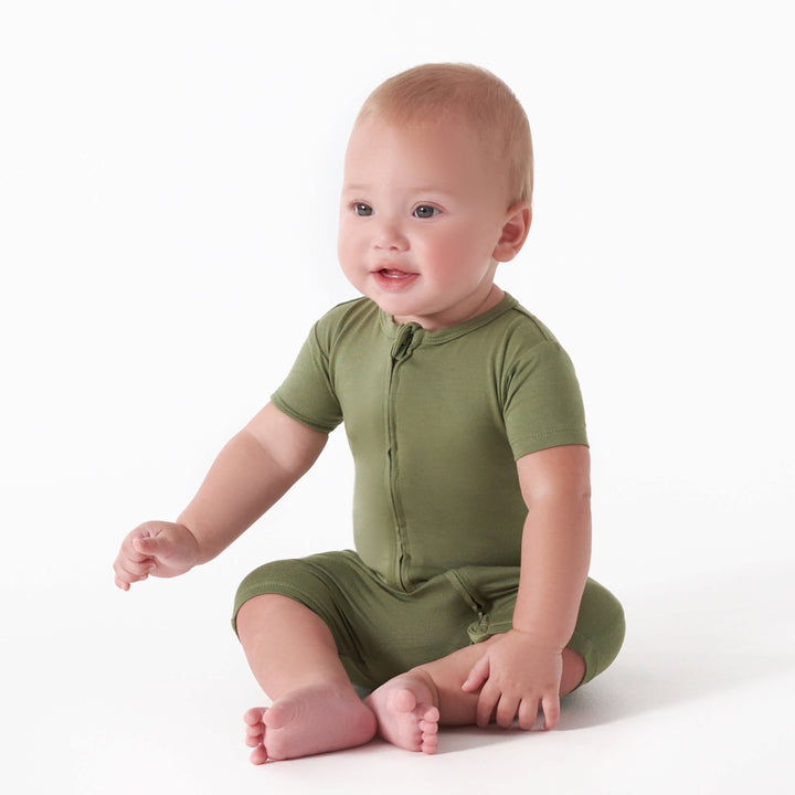 Baby Olive Buttery-Soft Viscose Made from Eucalyptus Snug Fit Romper