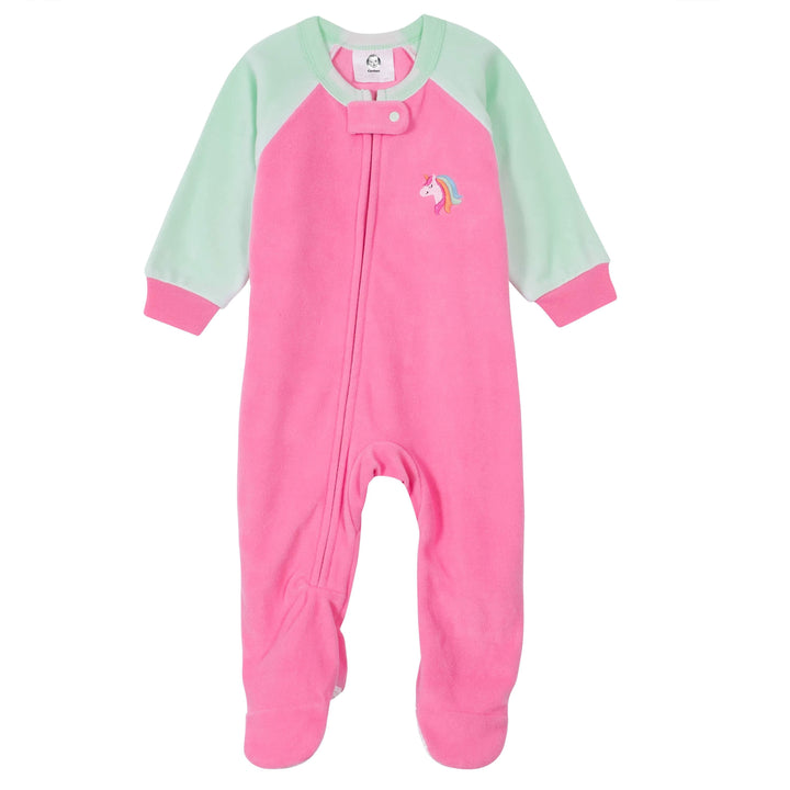 Gerber® 4-Pack Baby Girls Cupcakes & Unicorns Fleece Pajamas-Gerber Childrenswear