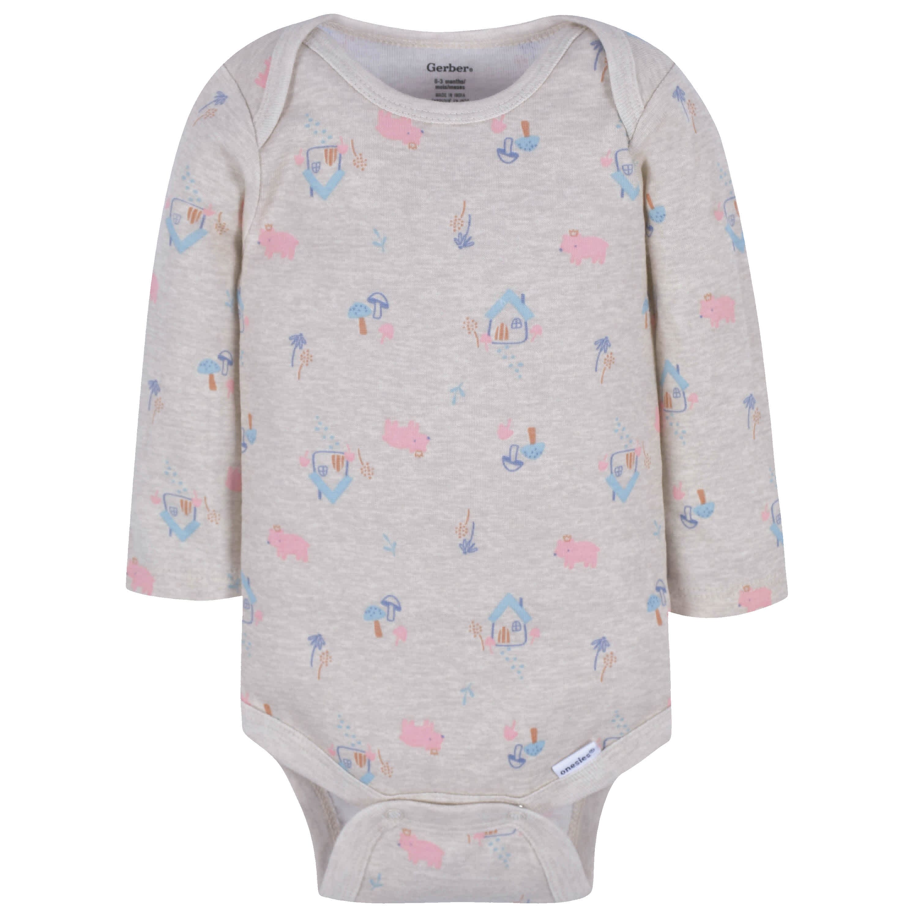 3-Pack Baby Girls Bear Fairy Long Sleeve Onesies® Bodysuits