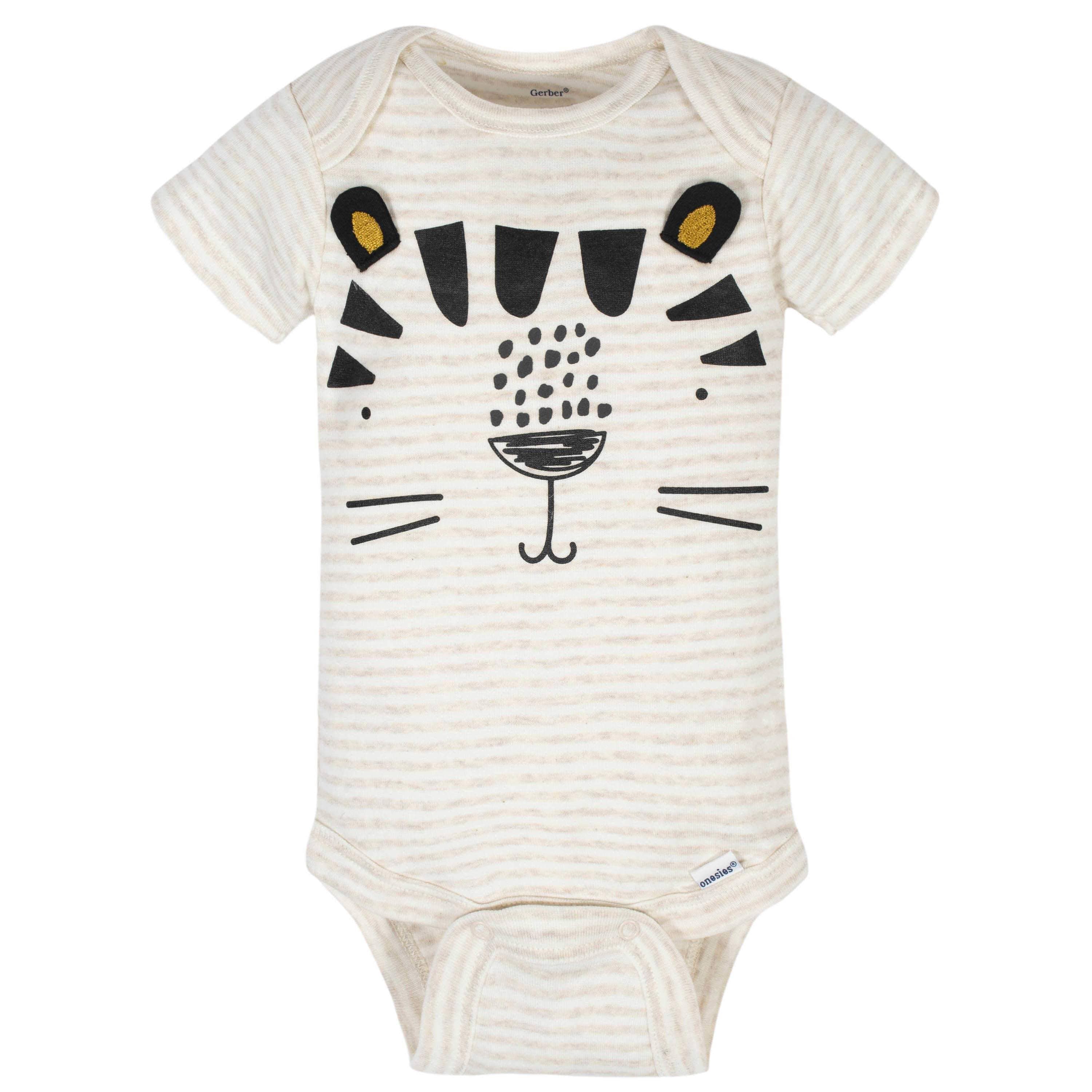 8-Pack Baby Boys Tiger Short Sleeve Onesies® Bodysuits-Gerber Childrenswear