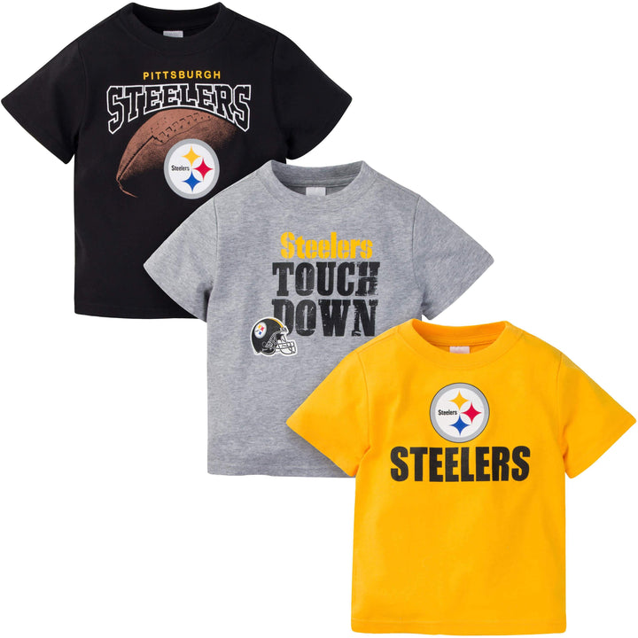 3-Pack Baby & Toddler Boys Steelers Short Sleeve Shirts-Gerber Childrenswear