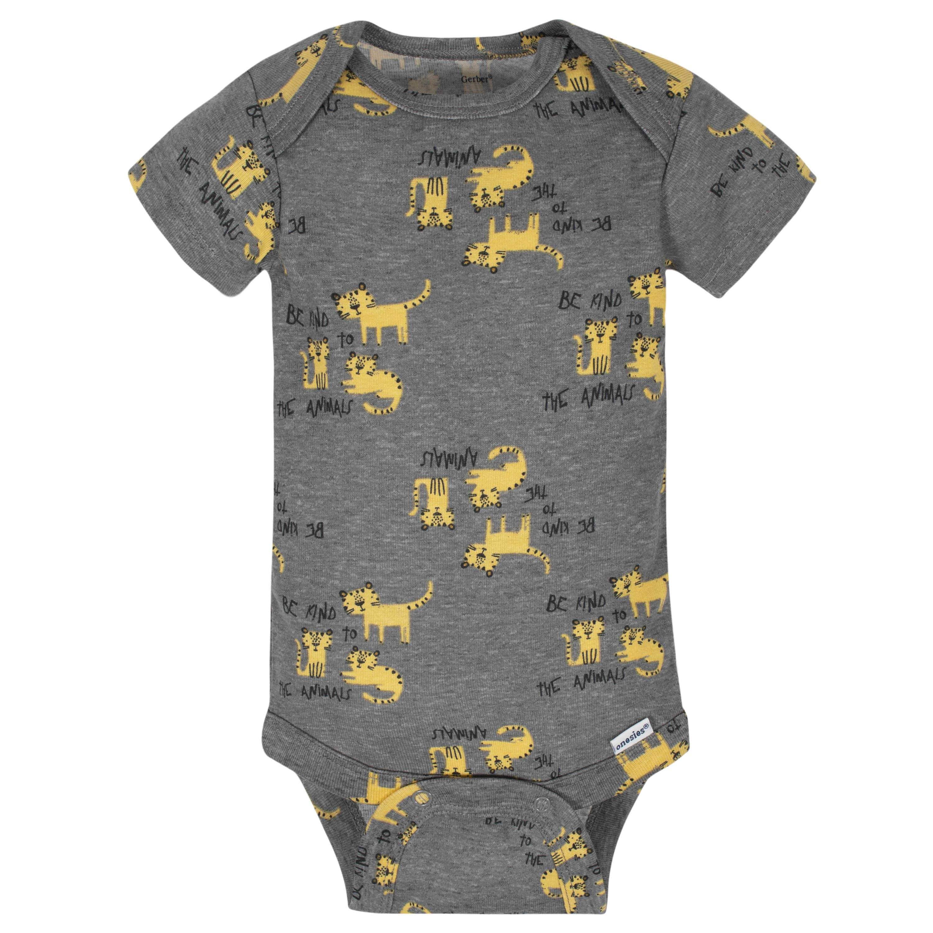 8-Pack Baby Boys Tiger Short Sleeve Onesies® Bodysuits-Gerber Childrenswear
