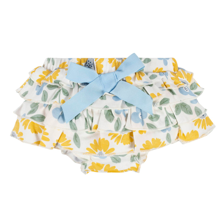 3-Piece Baby Girls Sunny Garden Onesies® Bodysuit, Diaper Cover & Headband Set-Gerber Childrenswear