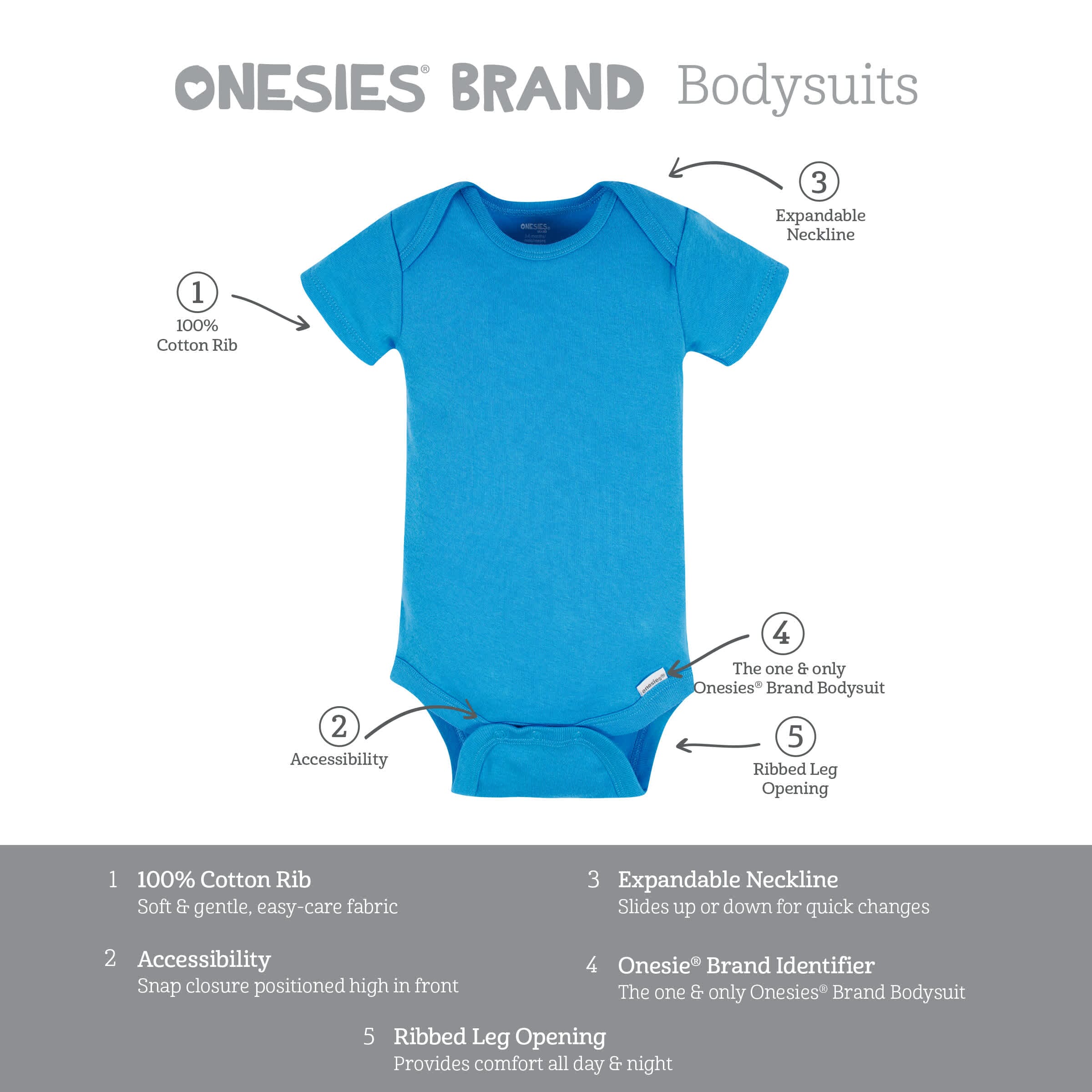 8-Pack Baby Neutral Classic Rainbow Short Sleeve Onesies® Bodysuits