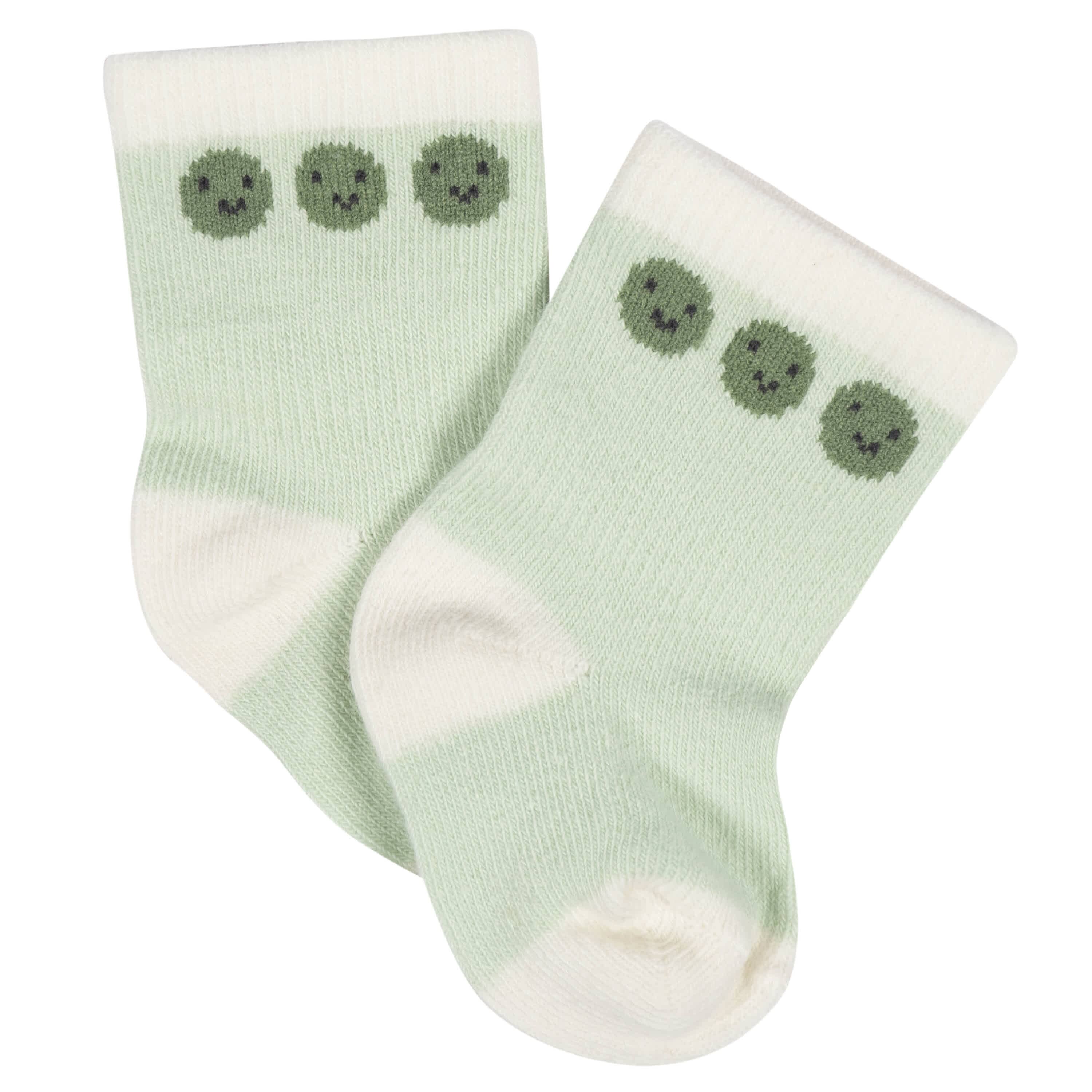 8-Pack Baby Neutral Happy Veggies Jersey Wiggle Proof® Socks