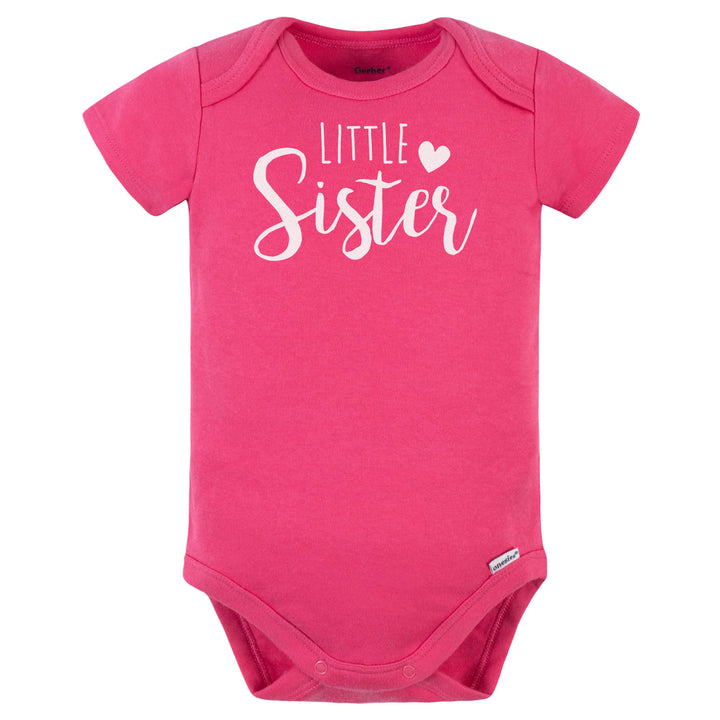 Baby Girl "Little Sister" Short Sleeve Onesies® Bodysuit-Gerber Childrenswear