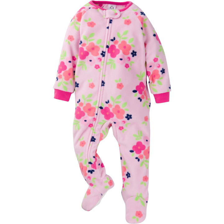 2-Pack Baby & Toddler Girls Floral Fleece Pajamas-Gerber Childrenswear