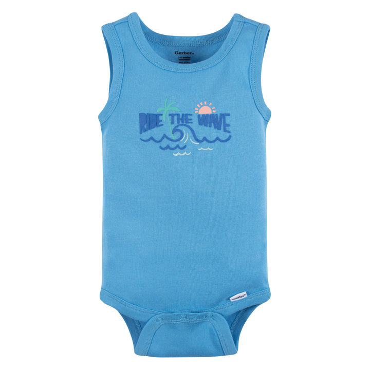 4-Pack Baby Boys Surf Beach Sleeveless Onesies® Bodysuits