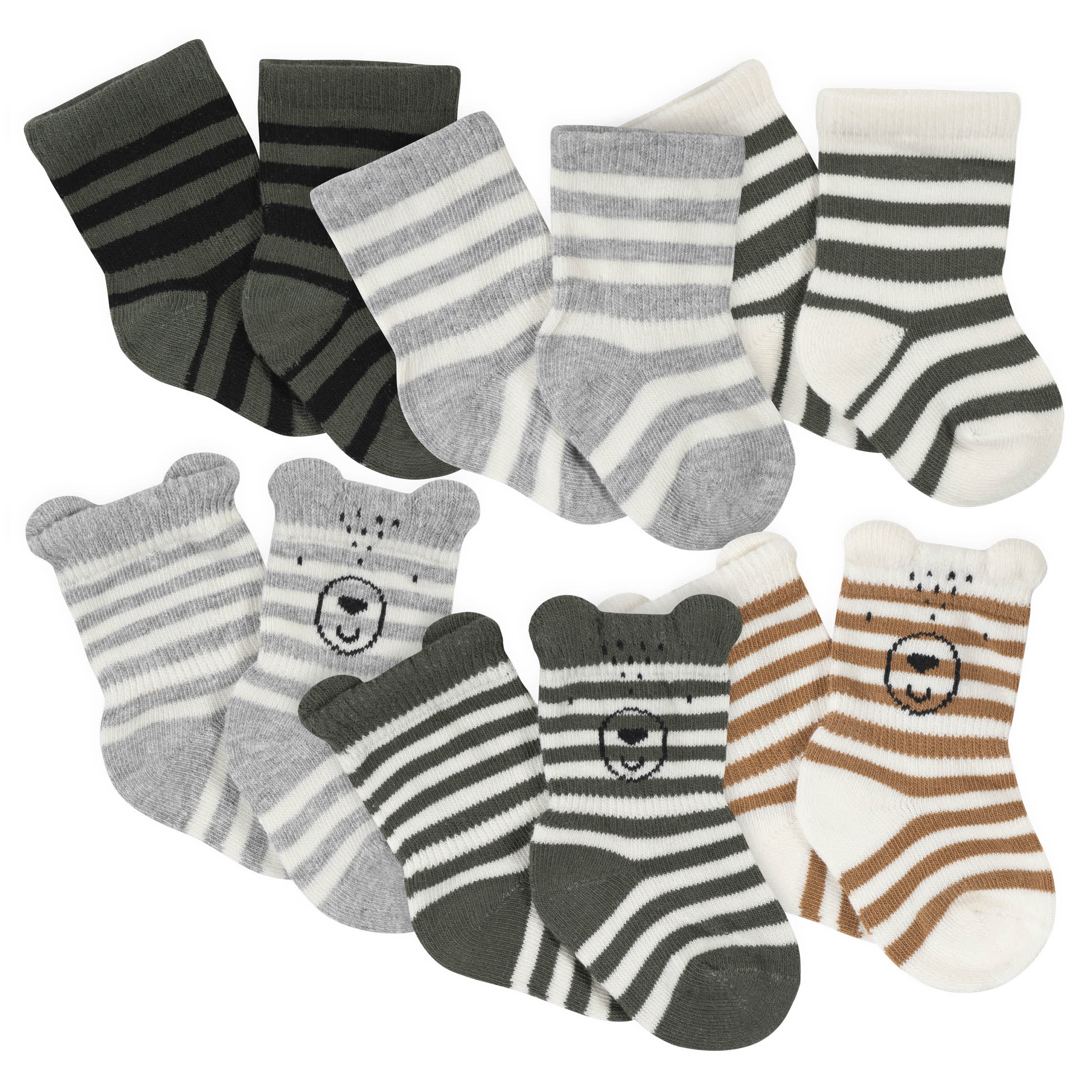 21-Piece Baby Boys Bear Terry Bib, Burpcloth, Mittens, Cap and Bootie Sock Set-Gerber Childrenswear