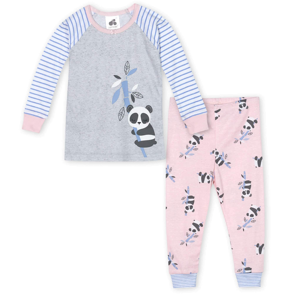 4-Pack Toddler Girls' Panda & Clouds Organic 2-Piece Pajamas-Gerber Childrenswear