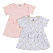 2-Pack Baby & Toddler Girls Sweet Florals Short Sleeve Cotton Dresses-Gerber Childrenswear