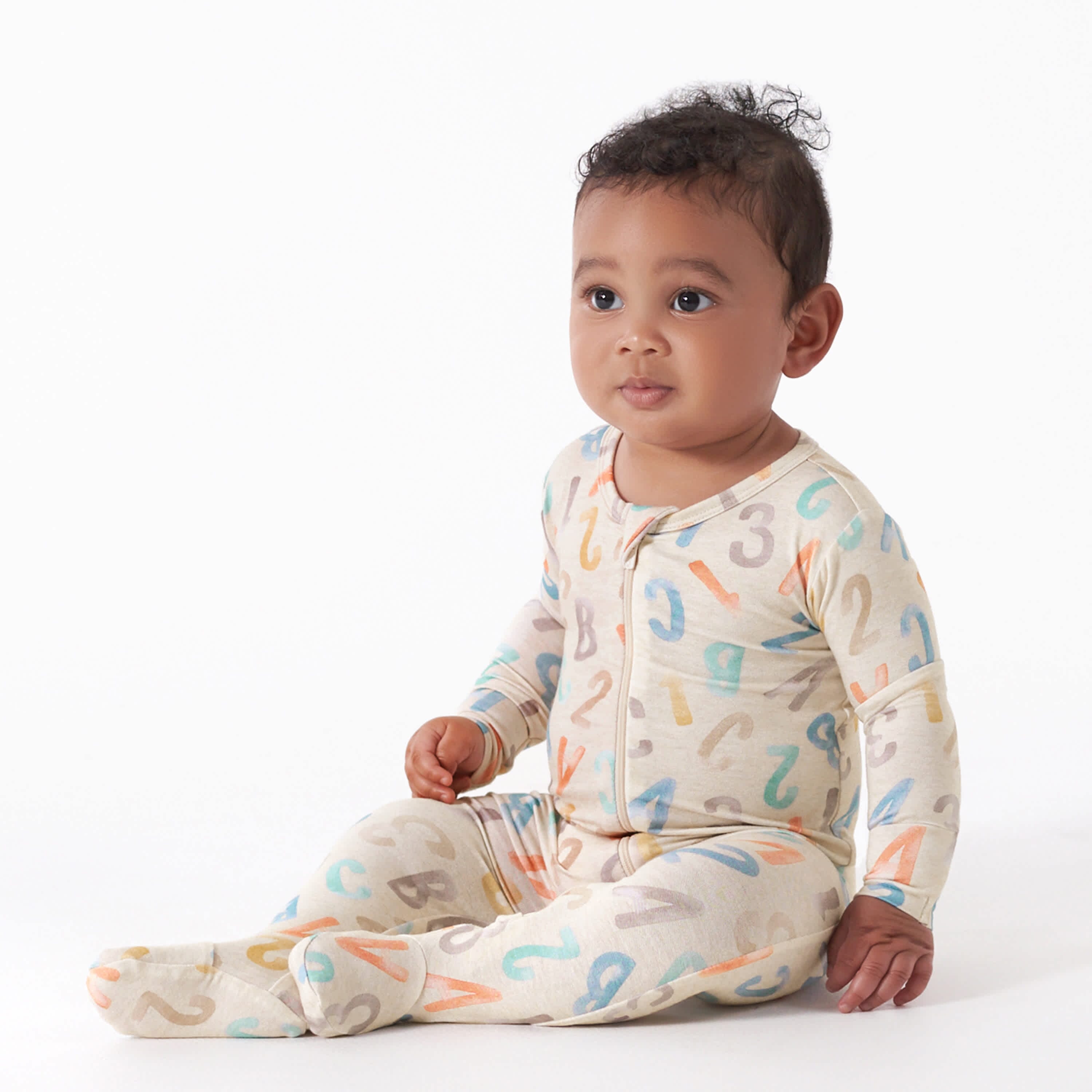 Baby & Toddler ABC Buttery-Soft Viscose Made from Eucalyptus Snug Fit Footed Pajamas