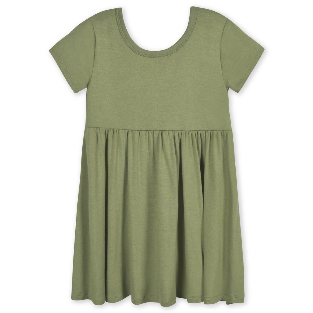 Infant & Toddler Girls Olive Buttery-Soft Viscose Made from Eucalyptus Twirl Dress