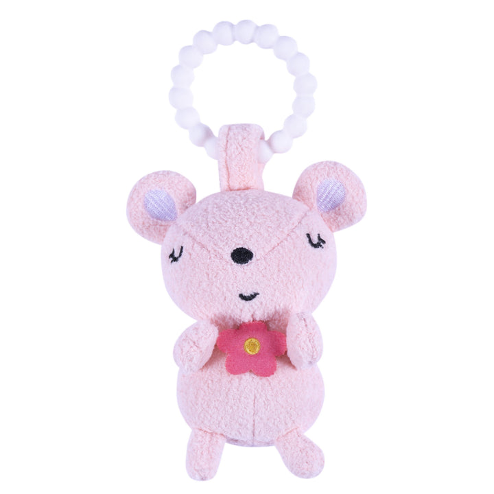 2-Piece Baby Girls Cat & Mouse Rattle and Teether Set