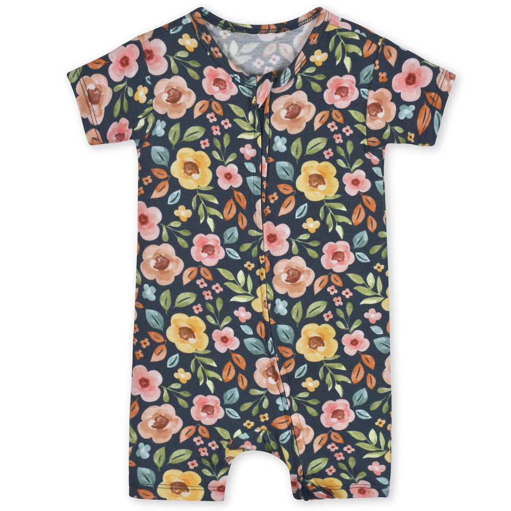 Baby Girls Midnight Floral Buttery-Soft Viscose Made from Eucalyptus Snug Fit Romper