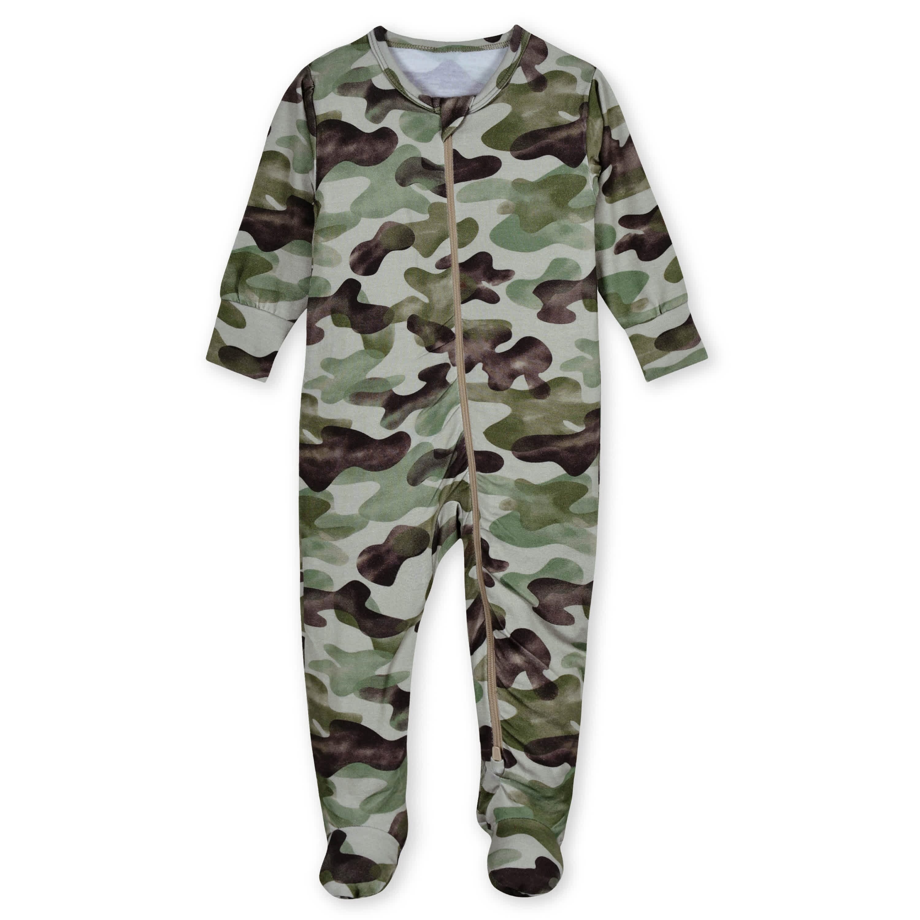 Baby & Toddler Boys Camo Buttery-Soft Viscose Made from Eucalyptus Snug Fit Footed Pajamas