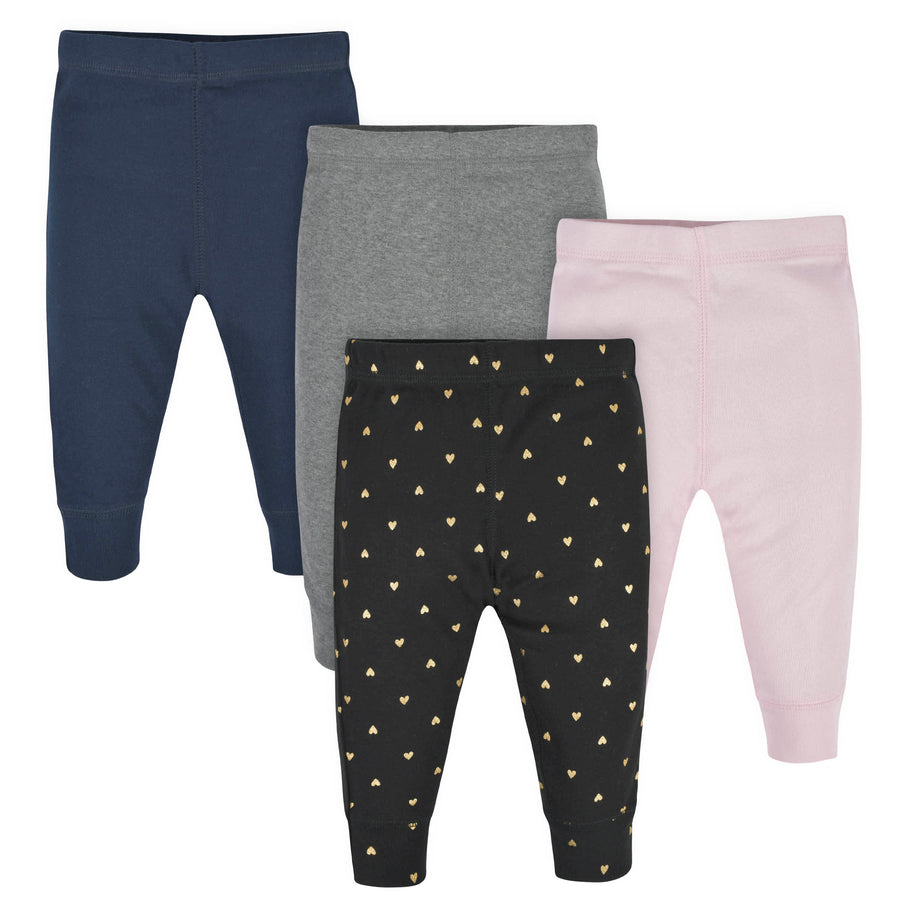 4-Pack Baby Girls Hearts Active Pants-Gerber Childrenswear
