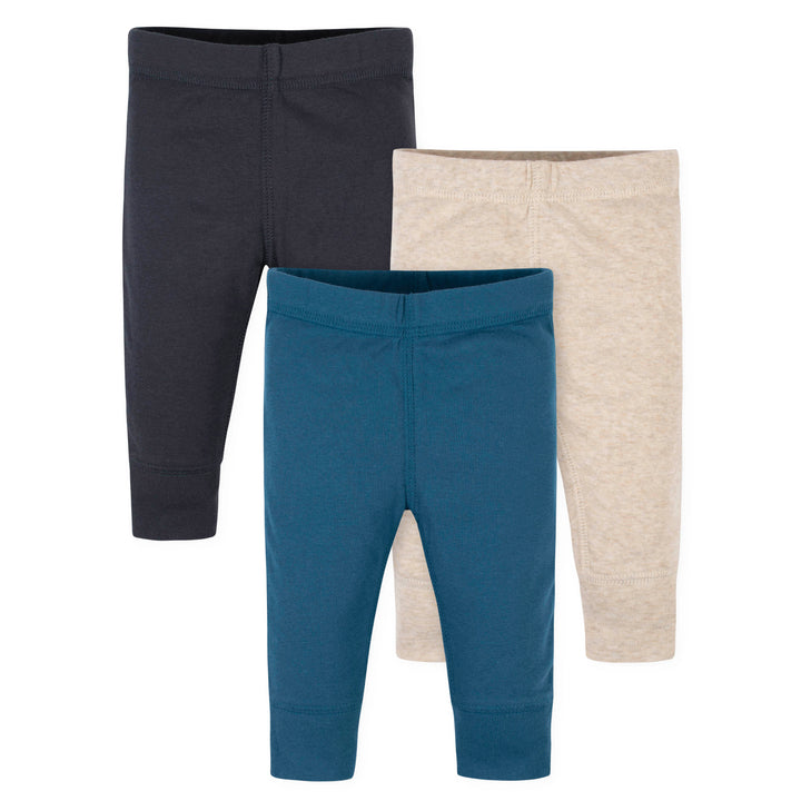 3-Pack Baby Neutral Blue, Oatmeal, & Charcoal Pants-Gerber Childrenswear